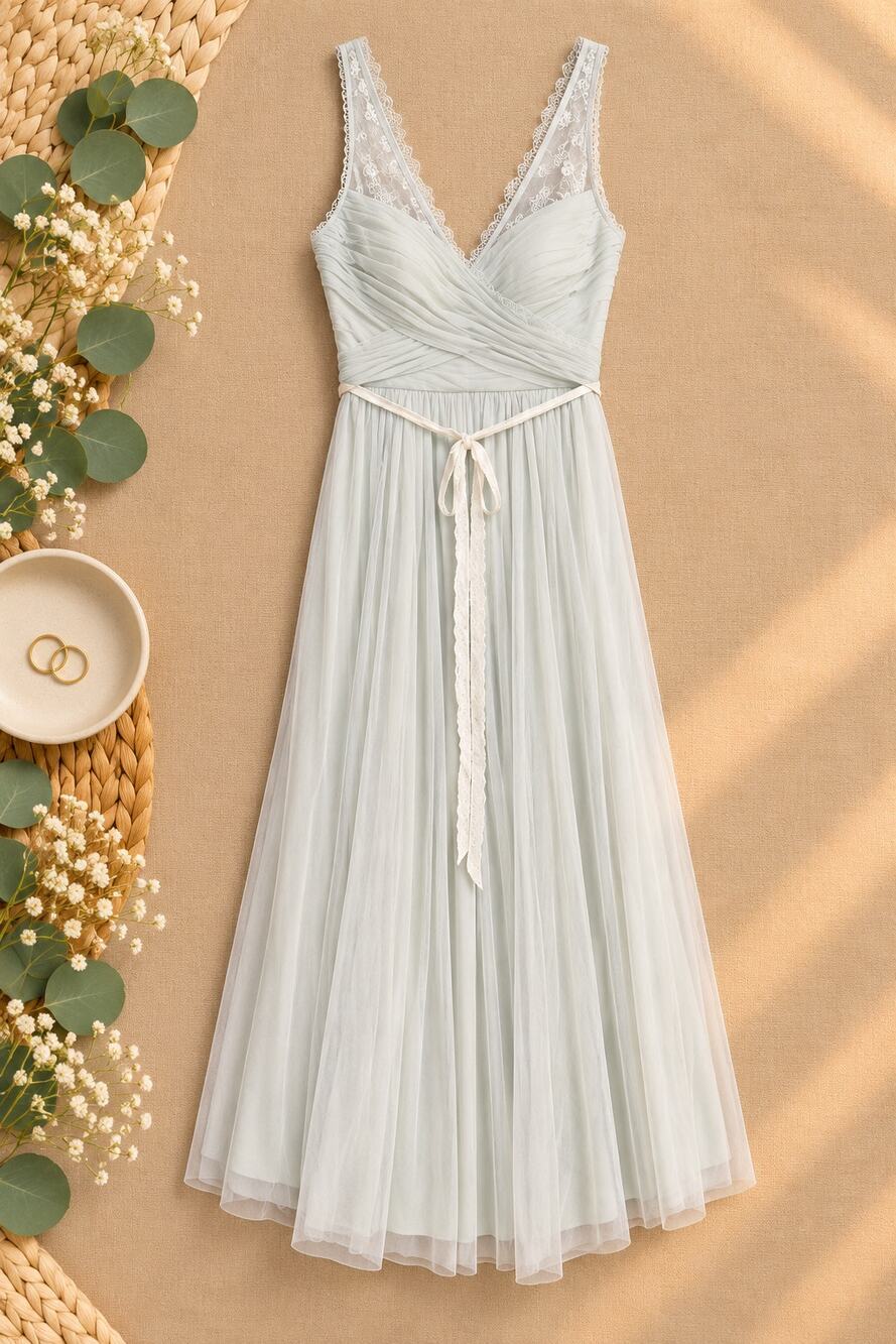 Hitherto Anthropologie Light Blue Lace Tulle Maxi Dress Ethereal Whimsigoth 12